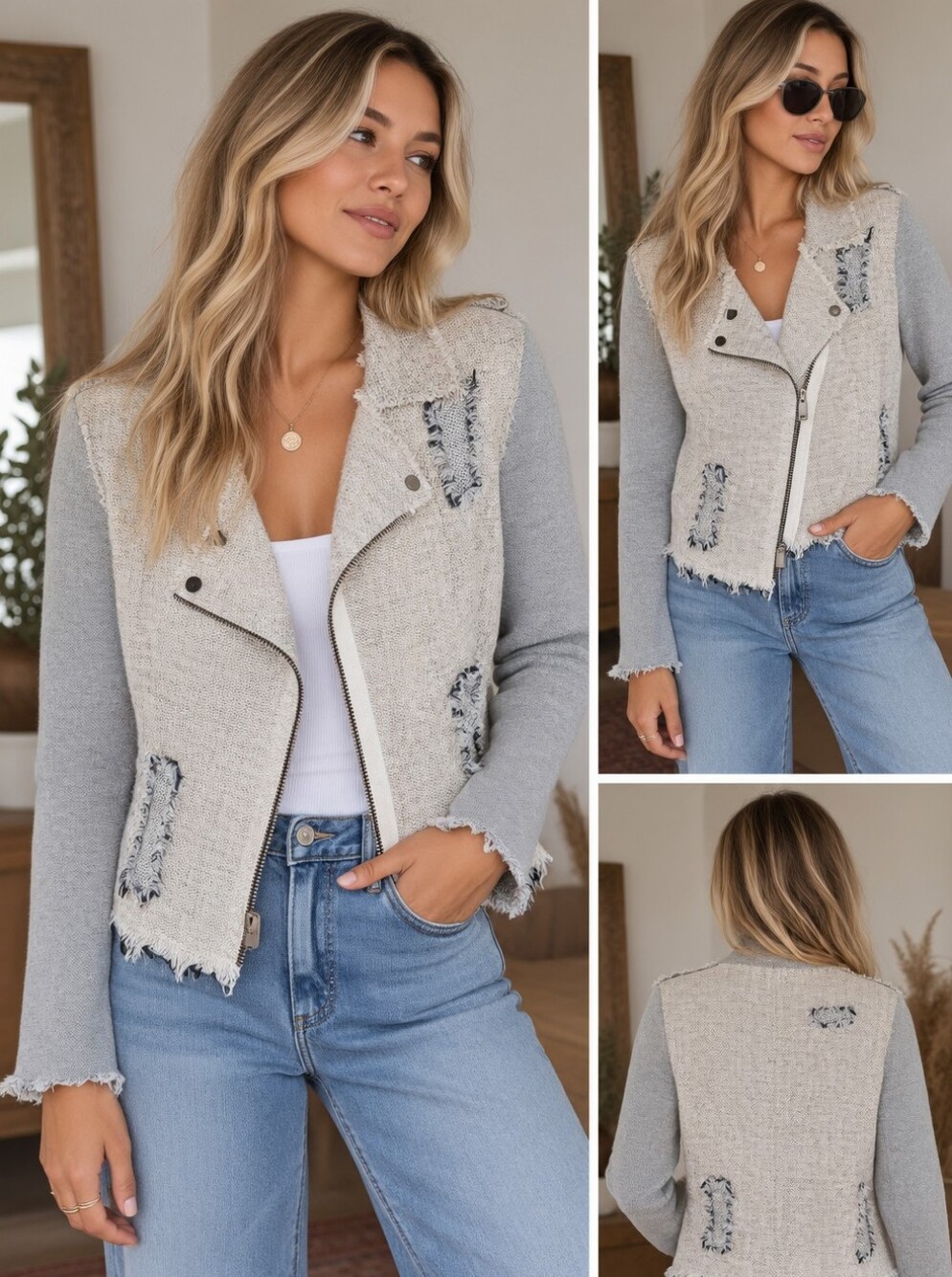 Free people Boho tweed jacket